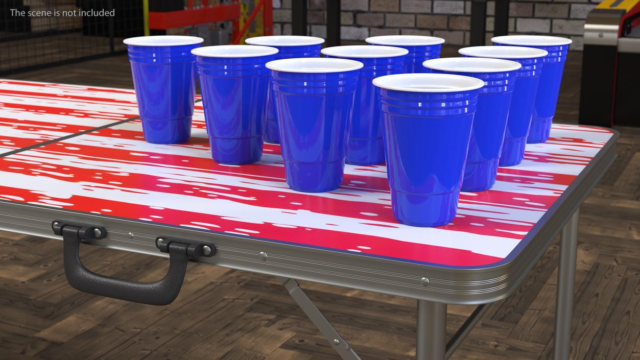 3D model Beer Pong Table USA Style