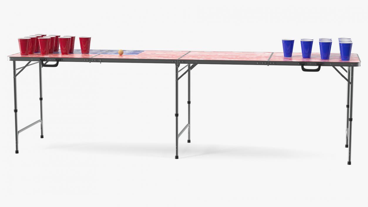 3D model Beer Pong Table USA Style