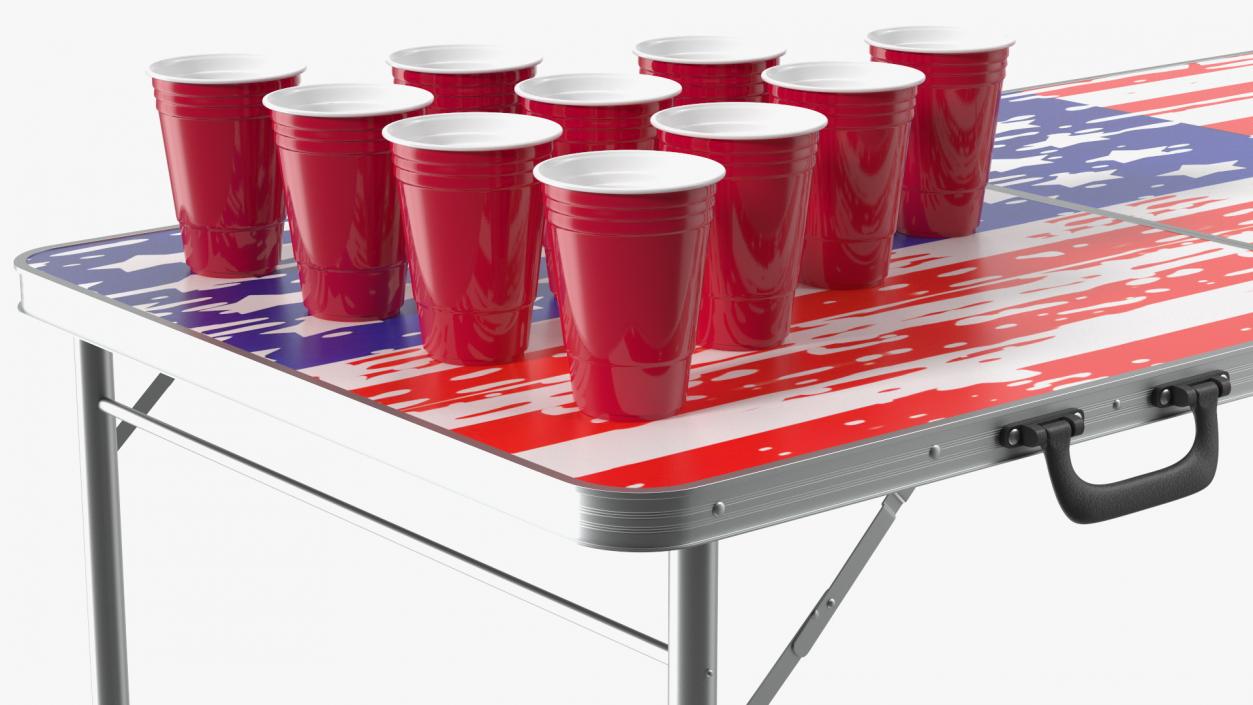 3D model Beer Pong Table USA Style