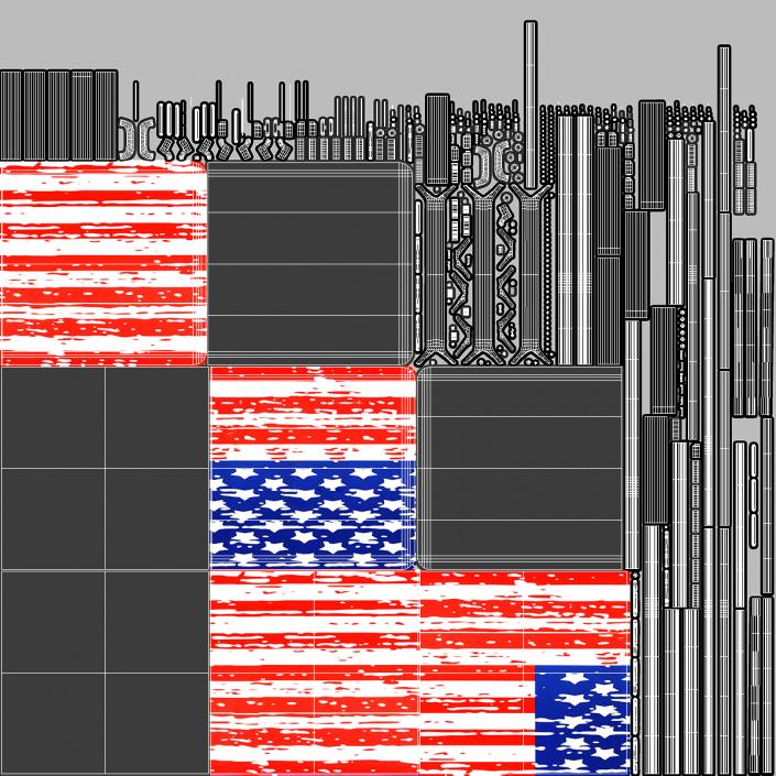 3D model Beer Pong Table USA Style