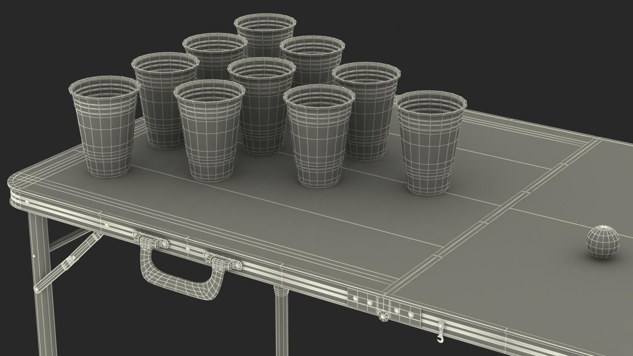 3D model Beer Pong Table USA Style