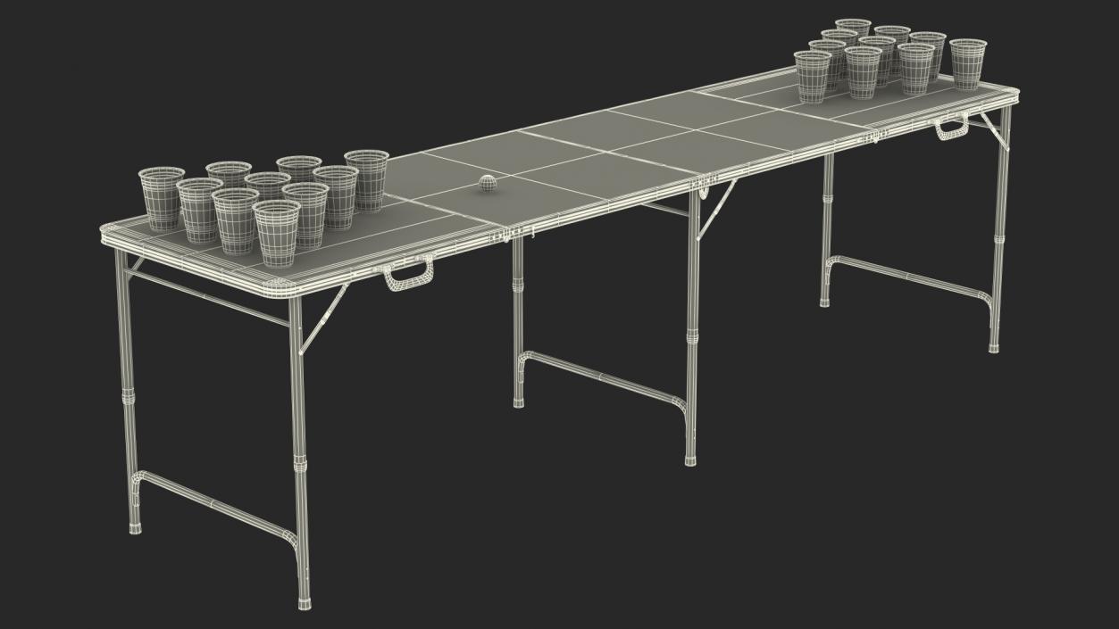 3D model Beer Pong Table USA Style