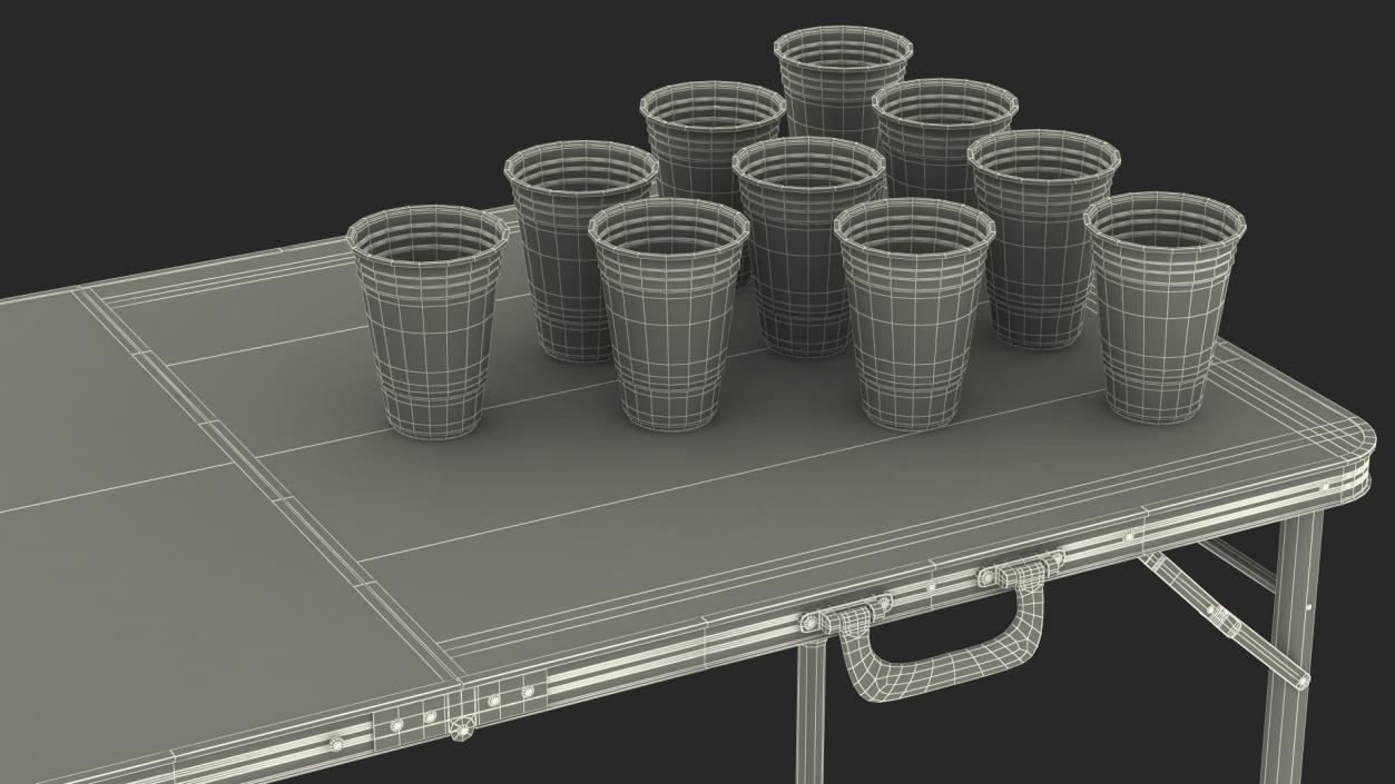 3D model Beer Pong Table USA Style