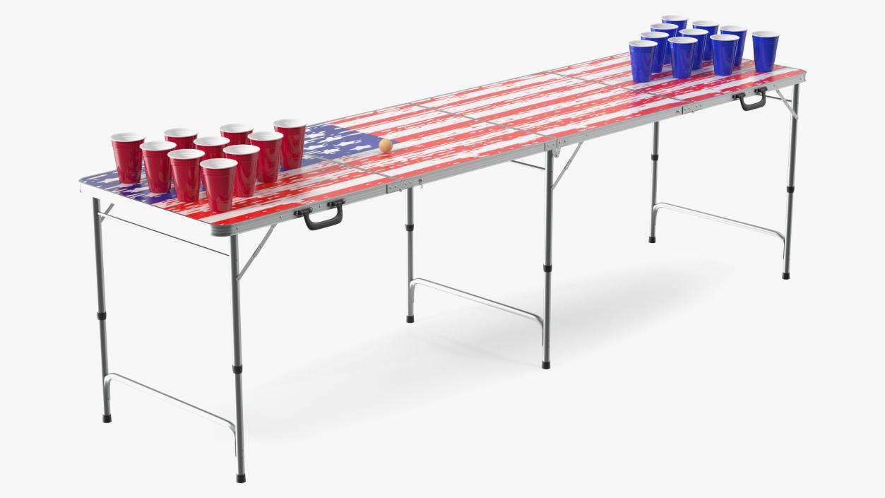 3D model Beer Pong Table USA Style