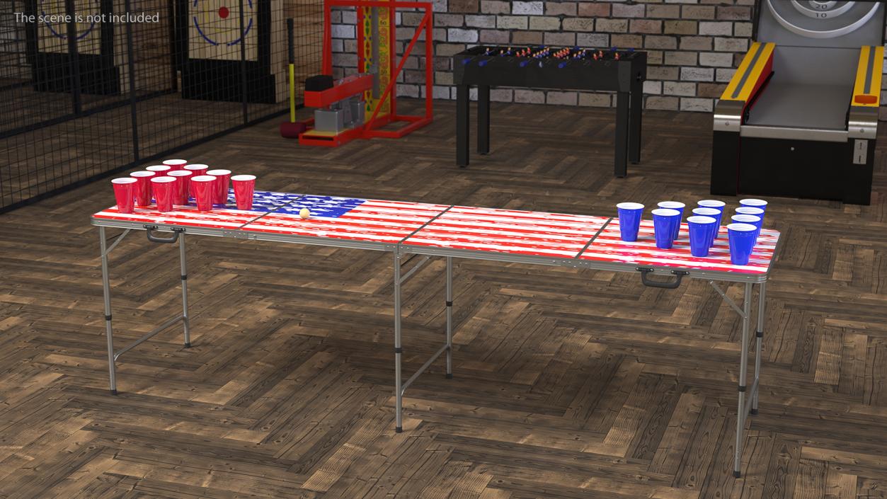 3D model Beer Pong Table USA Style