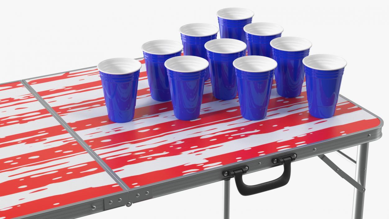 3D model Beer Pong Table USA Style