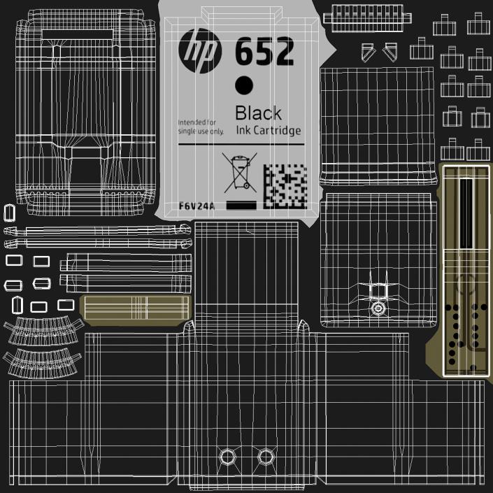 3D Ink Cartridge Hp 652 Black