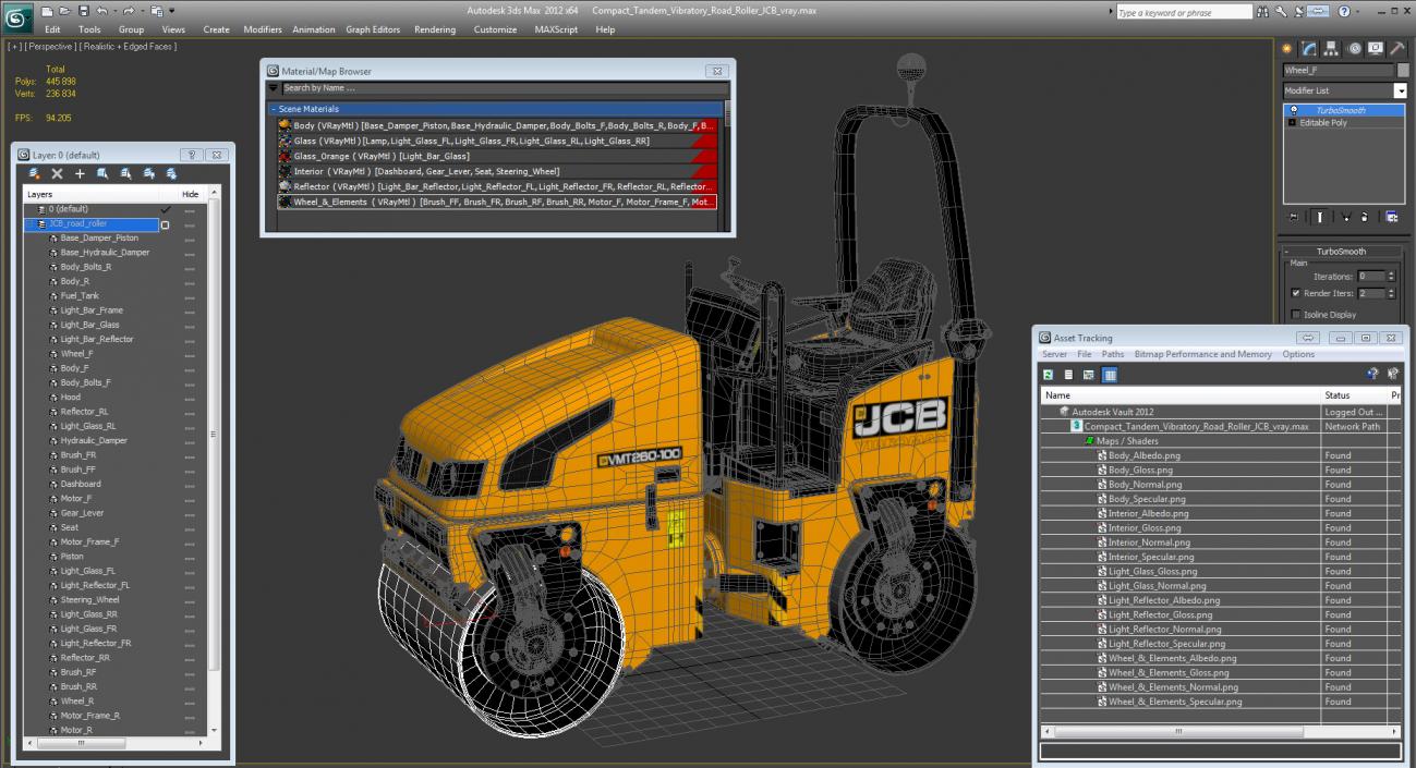 3D model Compact Tandem Vibratory Road Roller JCB