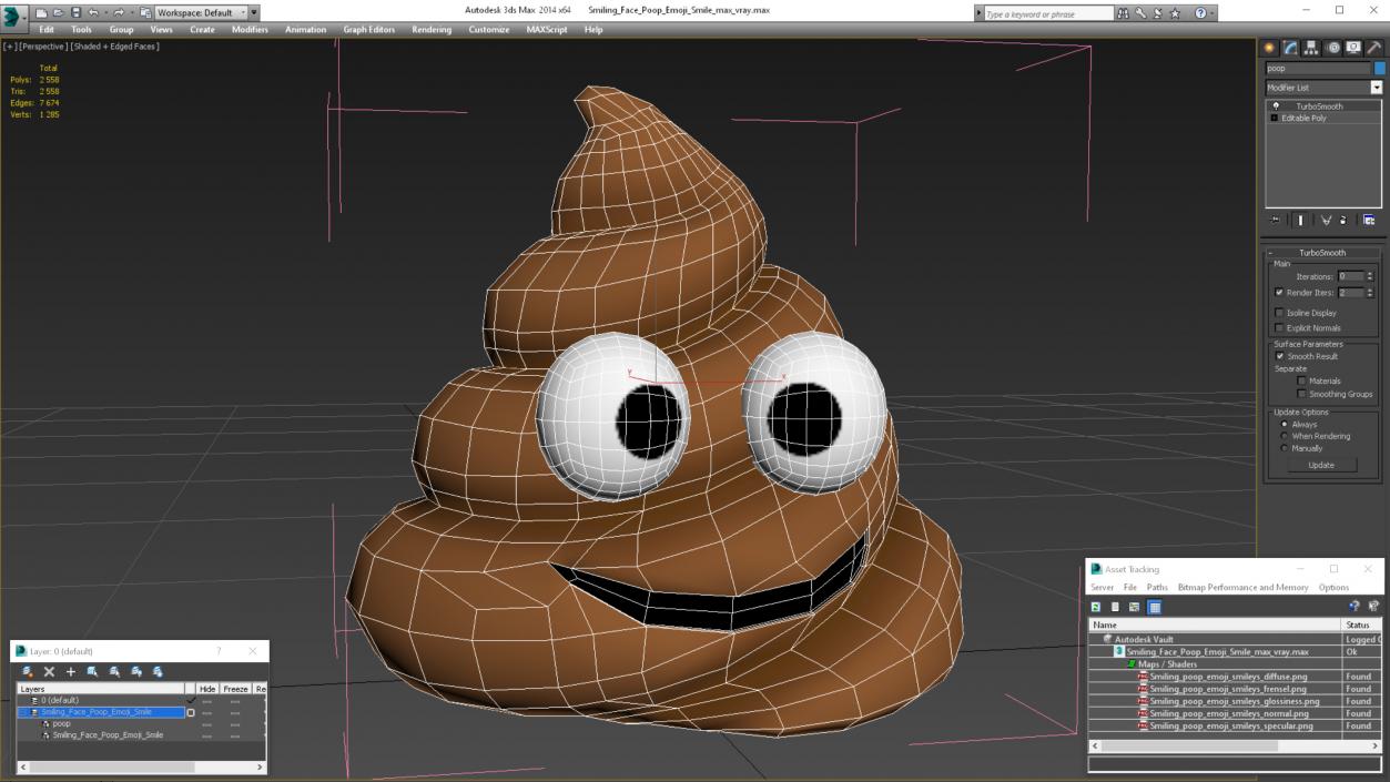 Smiling Face Poop Emoji Smile 3D model