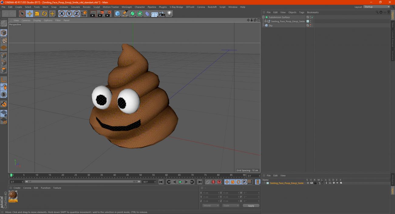 Smiling Face Poop Emoji Smile 3D model