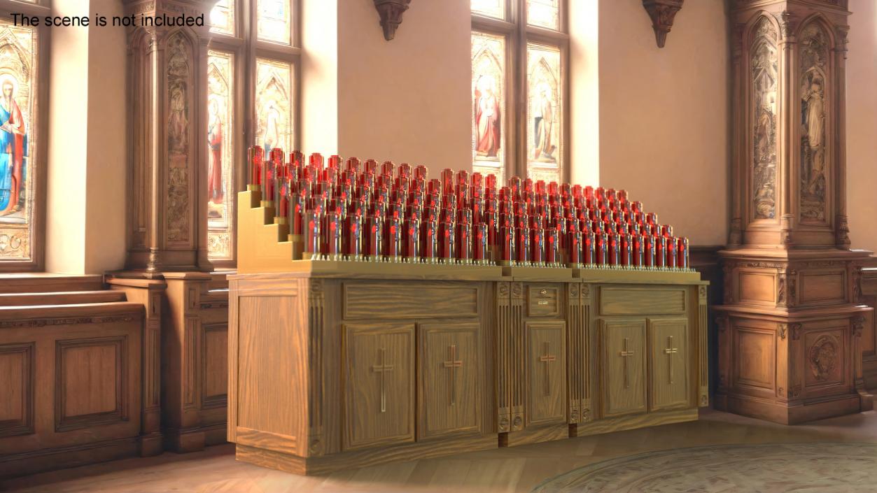 3D model Large Church Votive Candle Stand Cabinet