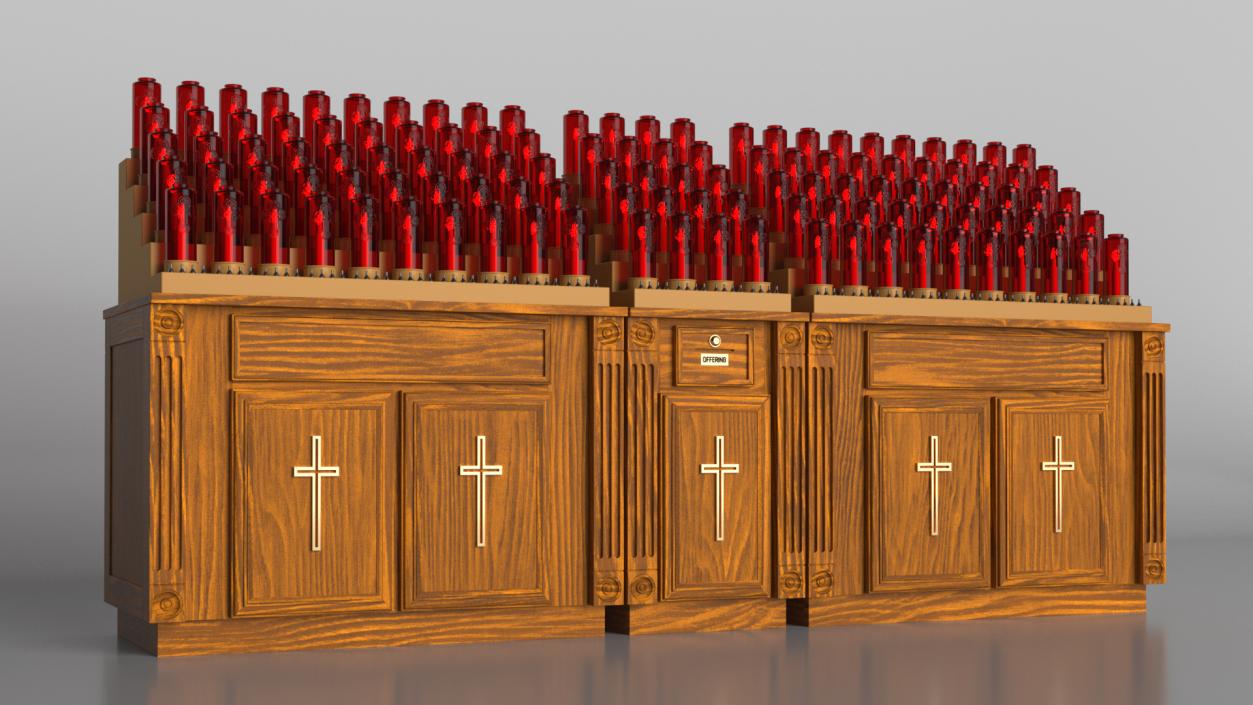 3D model Large Church Votive Candle Stand Cabinet