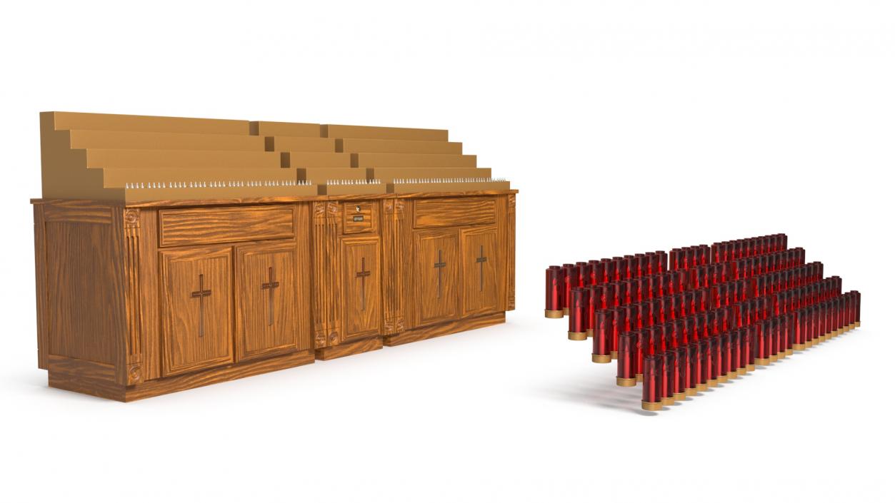 3D model Large Church Votive Candle Stand Cabinet