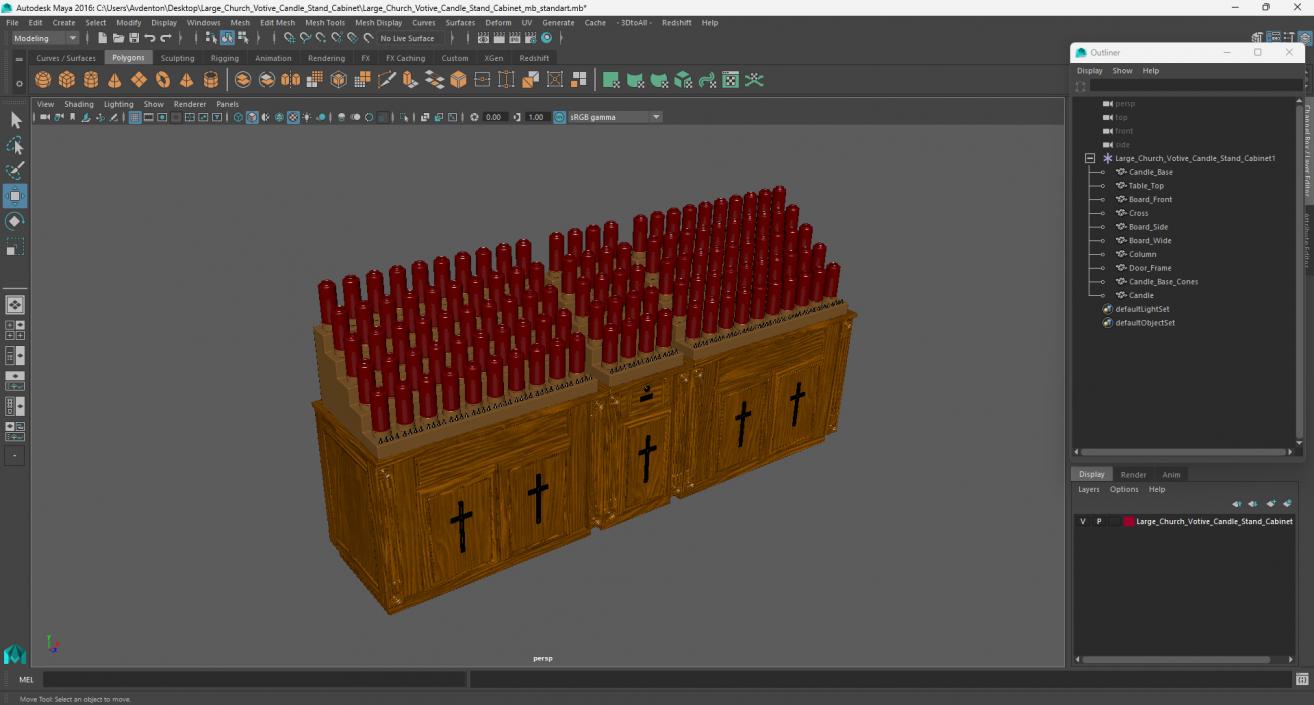 3D model Large Church Votive Candle Stand Cabinet