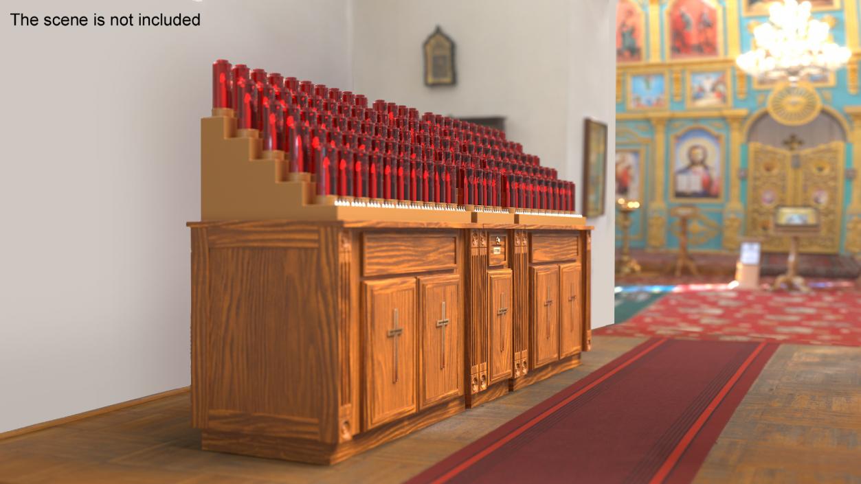 3D model Large Church Votive Candle Stand Cabinet