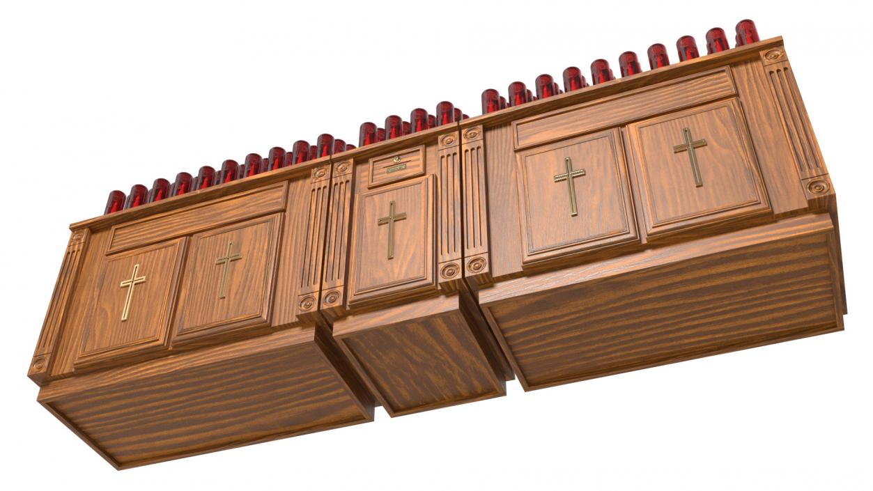 3D model Large Church Votive Candle Stand Cabinet