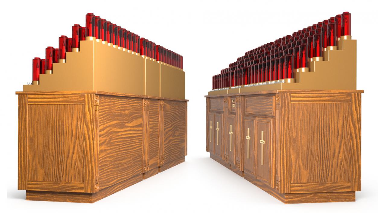 3D model Large Church Votive Candle Stand Cabinet