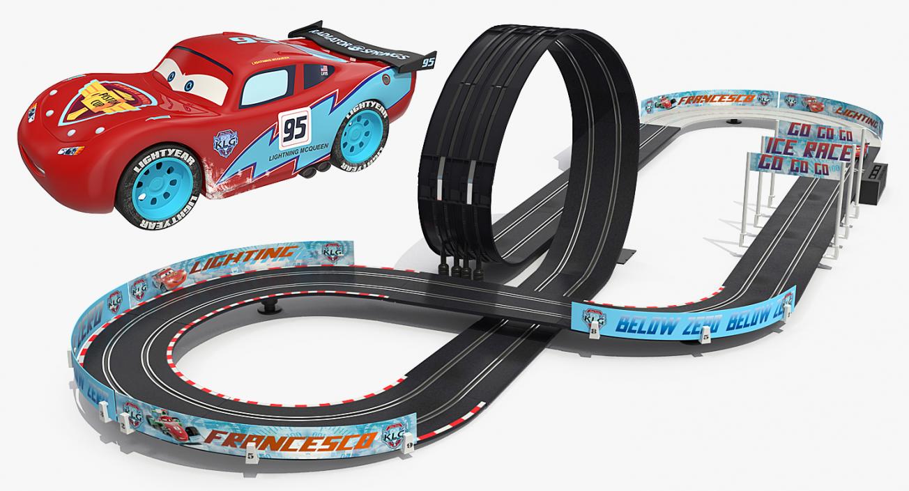 3D model Toy Racing Car Track with Cars