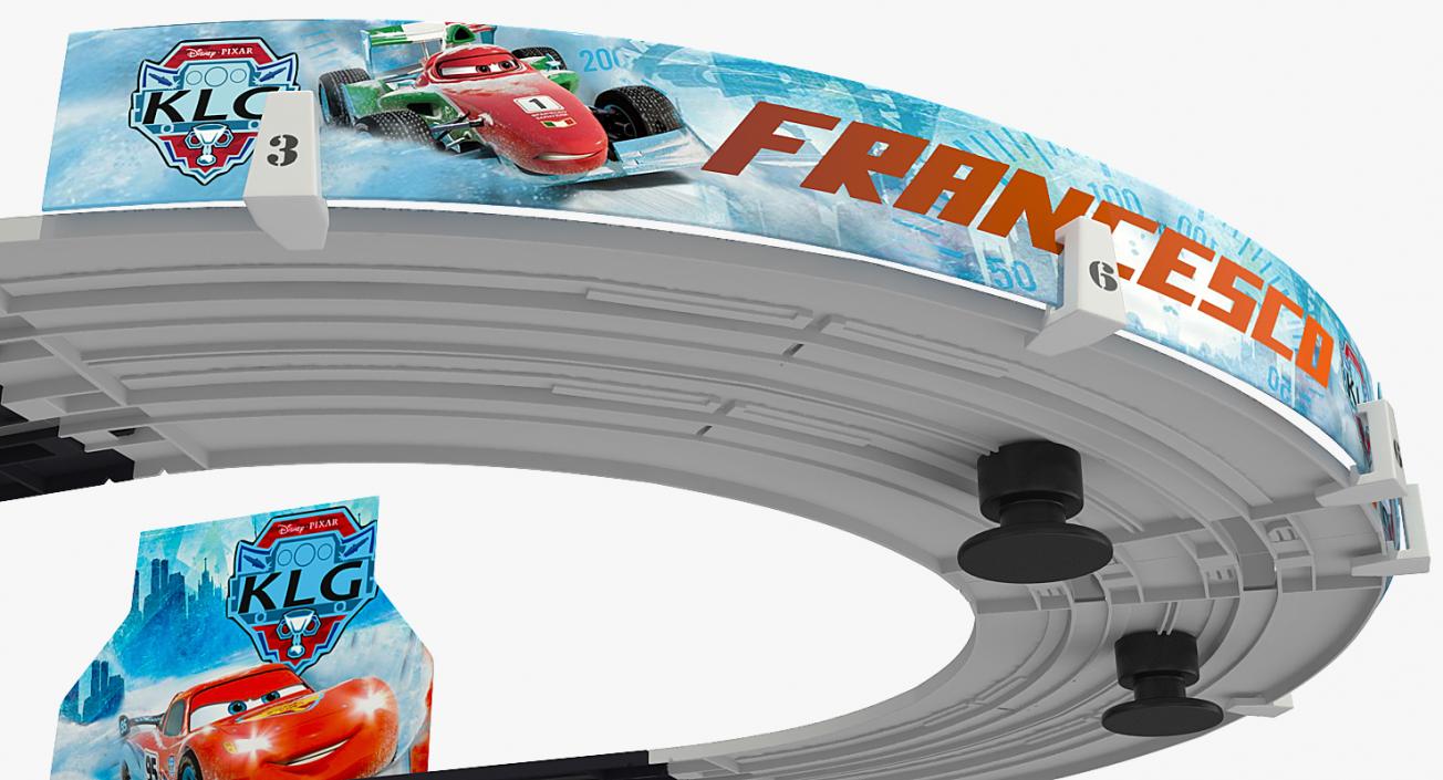 3D model Toy Racing Car Track with Cars