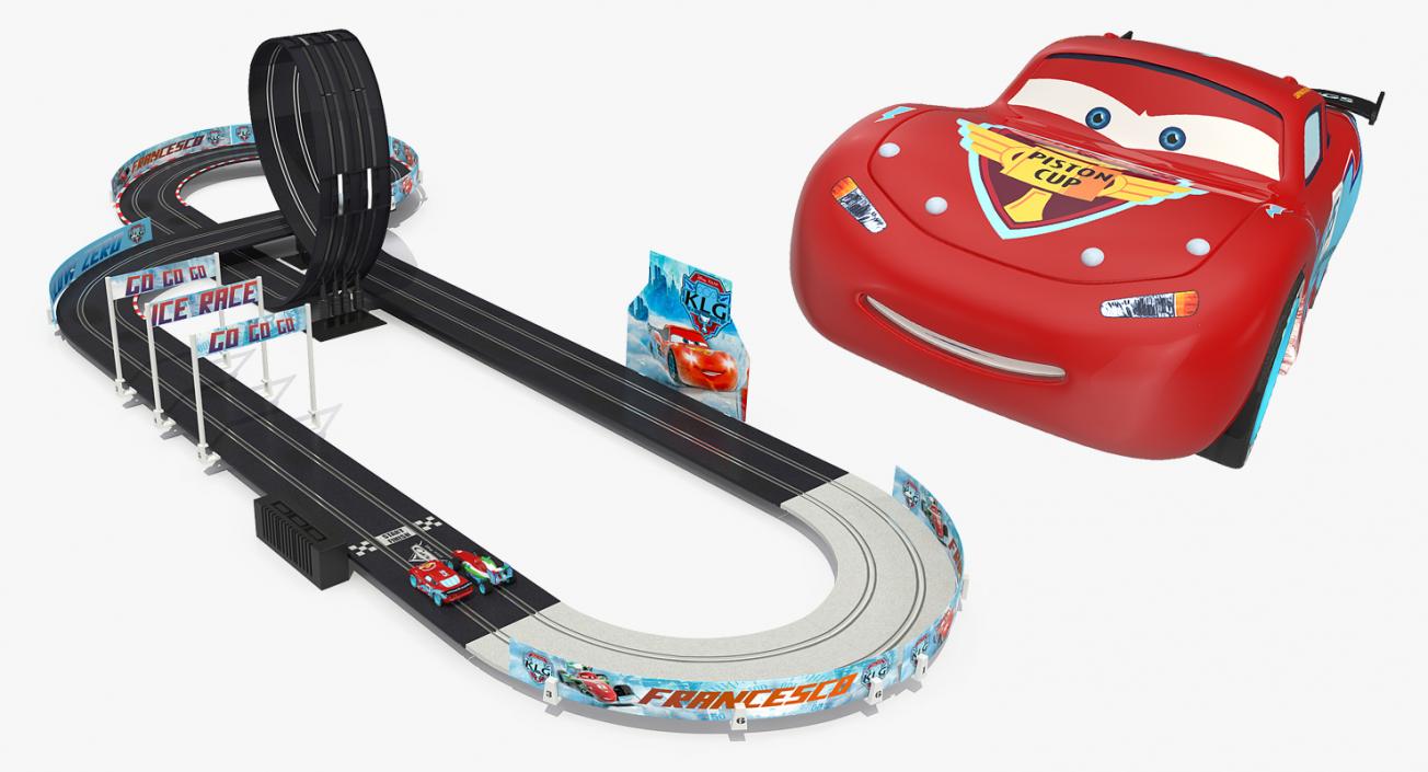 3D model Toy Racing Car Track with Cars