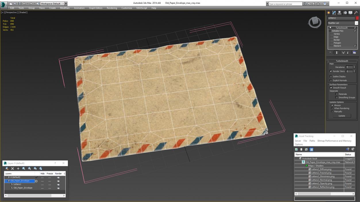 3D Old Paper Envelope model