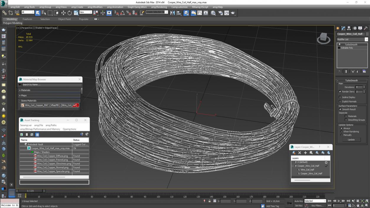 3D Cooper Wire Coil Half