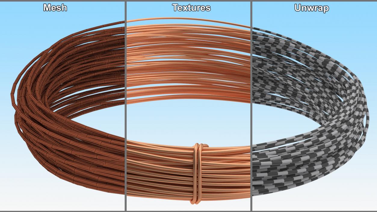 3D Cooper Wire Coil Half