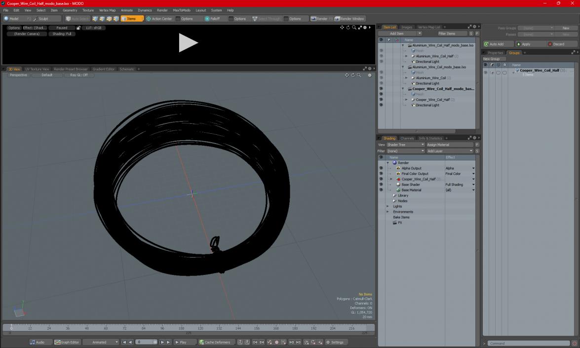 3D Cooper Wire Coil Half