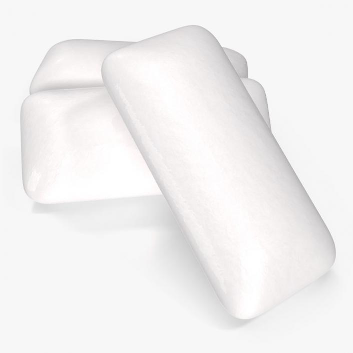 Mint Chewing Gum Pads White 3D