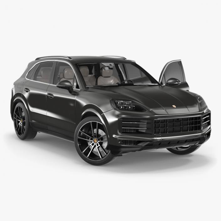 3D 2024 Porsche Cayenne E-Hybrid Gray Rigged