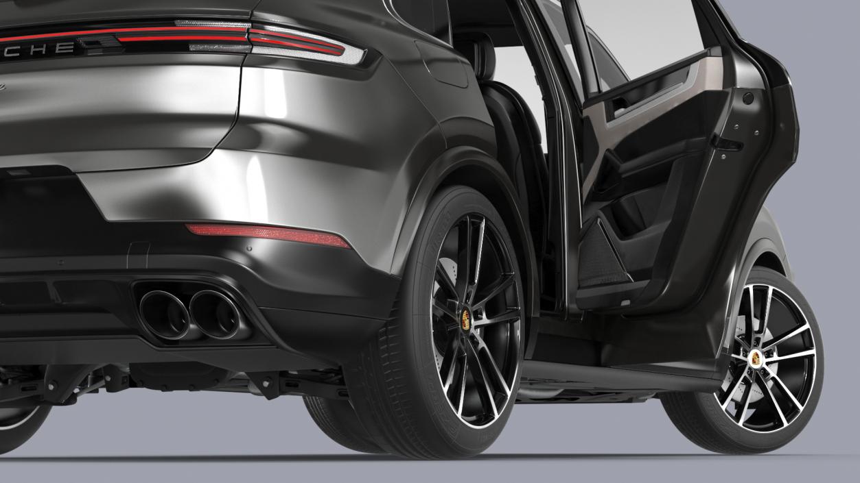 3D 2024 Porsche Cayenne E-Hybrid Gray Rigged