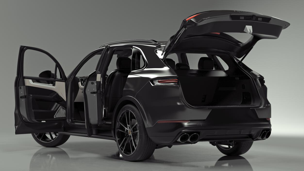 3D 2024 Porsche Cayenne E-Hybrid Gray Rigged