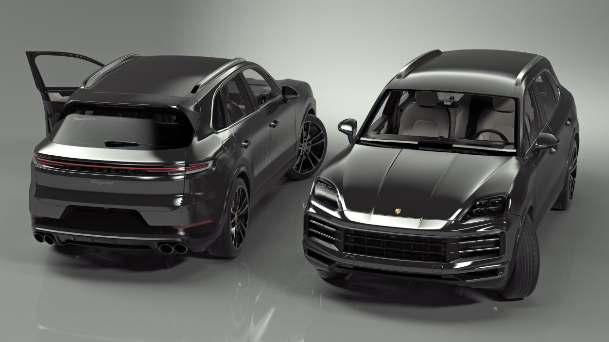 3D 2024 Porsche Cayenne E-Hybrid Gray Rigged