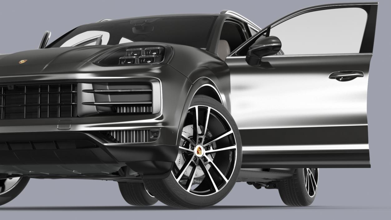 3D 2024 Porsche Cayenne E-Hybrid Gray Rigged