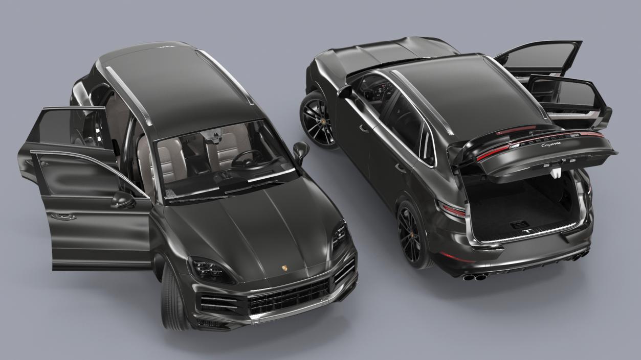 3D 2024 Porsche Cayenne E-Hybrid Gray Rigged