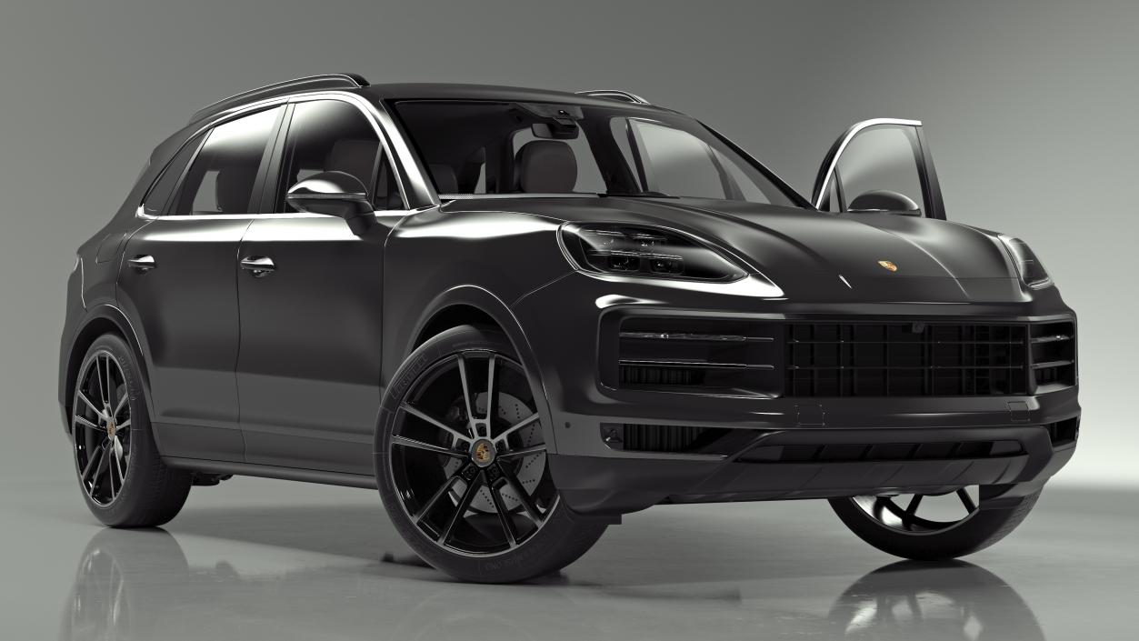 3D 2024 Porsche Cayenne E-Hybrid Gray Rigged