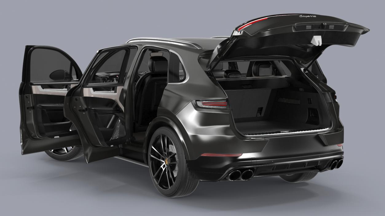 3D 2024 Porsche Cayenne E-Hybrid Gray Rigged