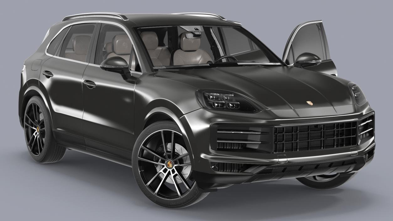 3D 2024 Porsche Cayenne E-Hybrid Gray Rigged