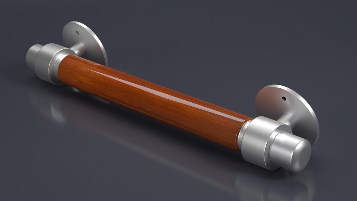 3D Door Metal Handle with Wooden Insert