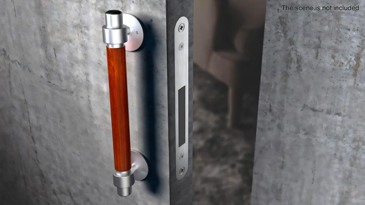 3D Door Metal Handle with Wooden Insert