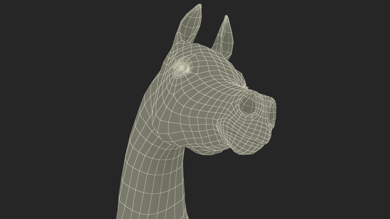 Arabian Horse Brown Stand Pose Fur 3D model