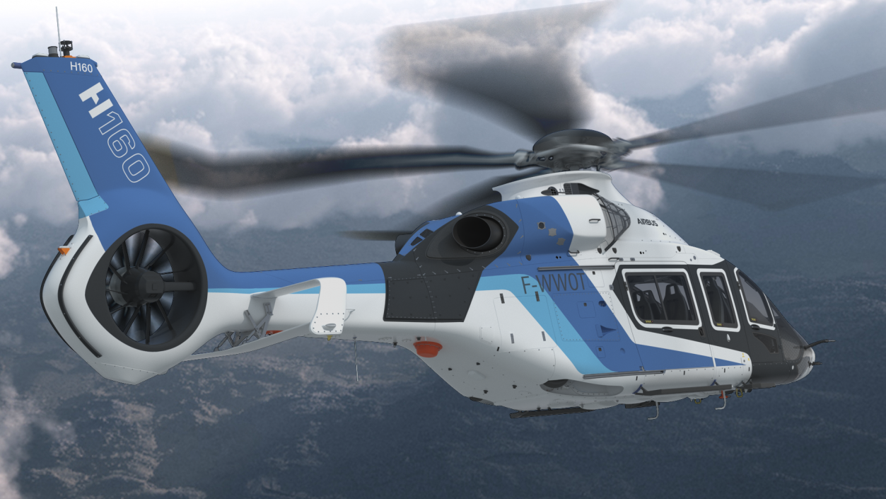 3D model Civil Helicopter Airbus H160 Rigged