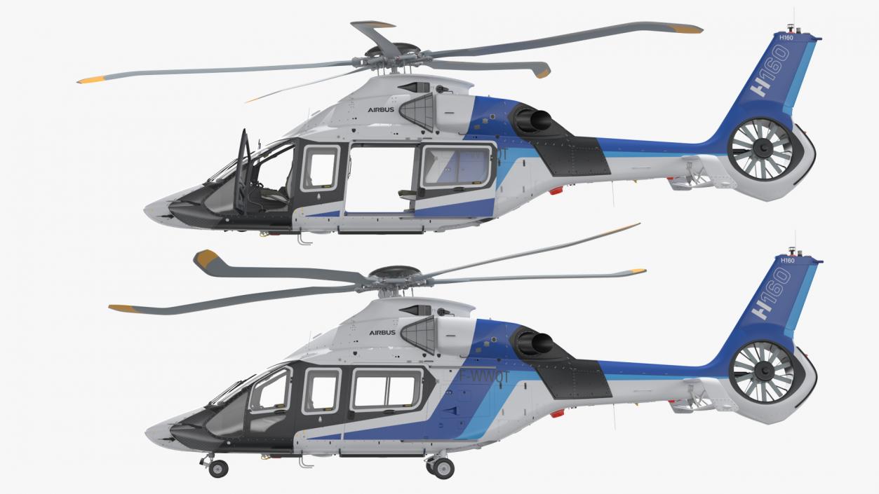 3D model Civil Helicopter Airbus H160 Rigged