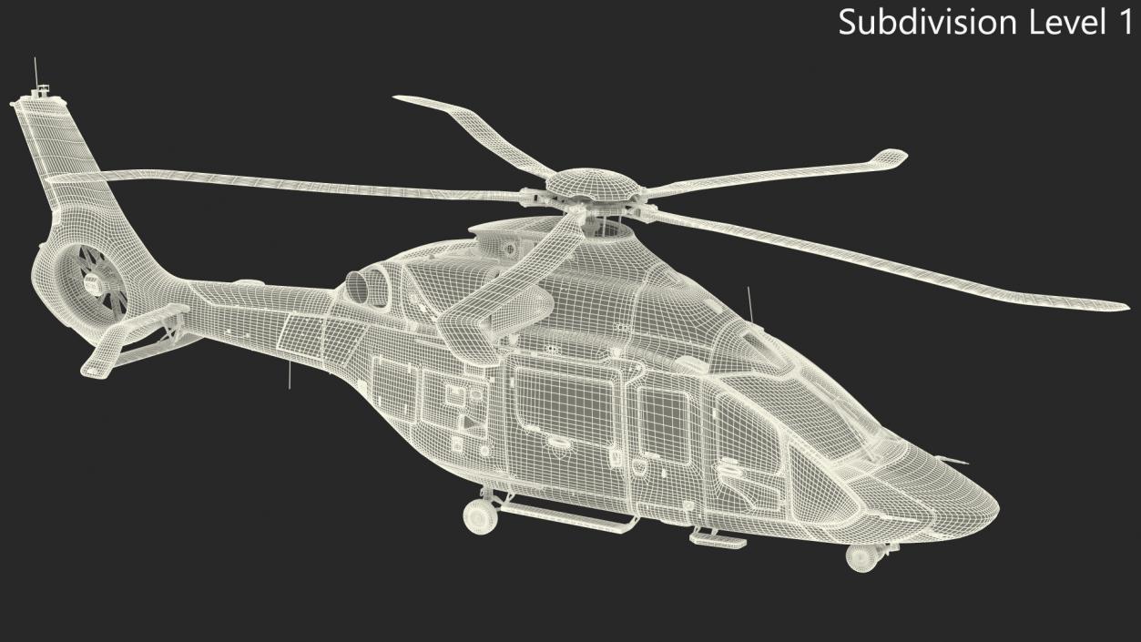 3D model Civil Helicopter Airbus H160 Rigged