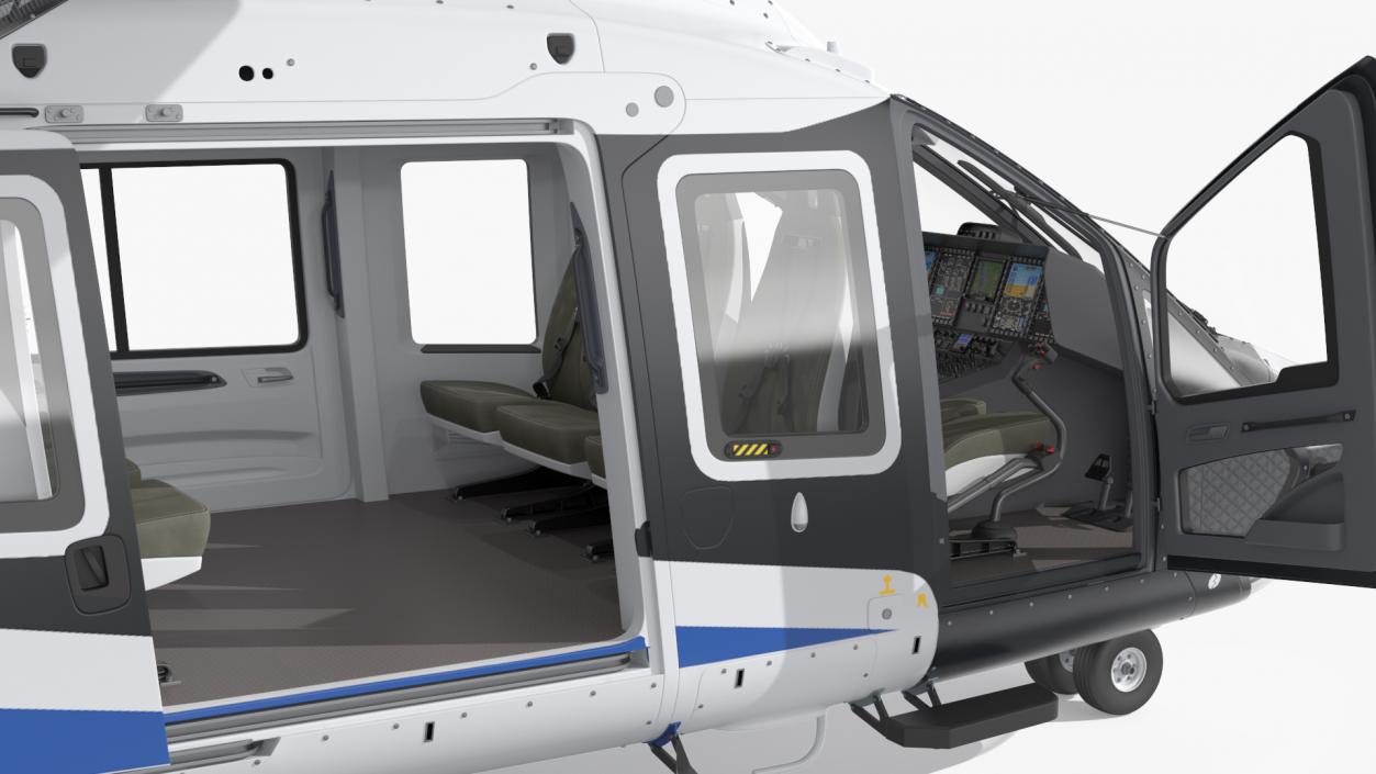 3D model Civil Helicopter Airbus H160 Rigged