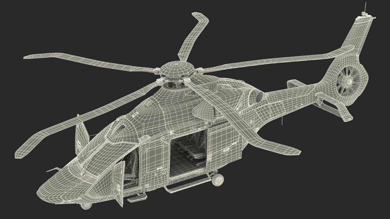 3D model Civil Helicopter Airbus H160 Rigged