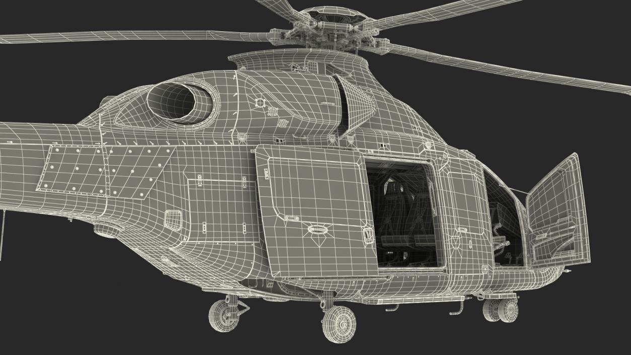 3D model Civil Helicopter Airbus H160 Rigged