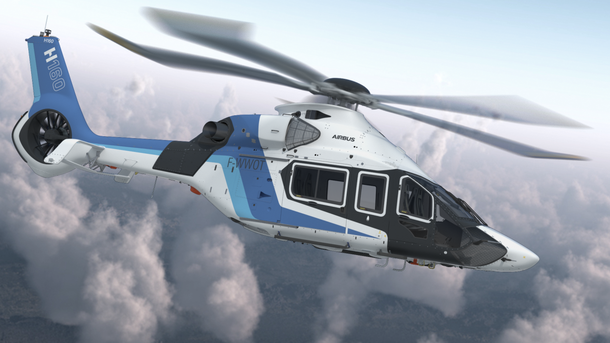 3D model Civil Helicopter Airbus H160 Rigged