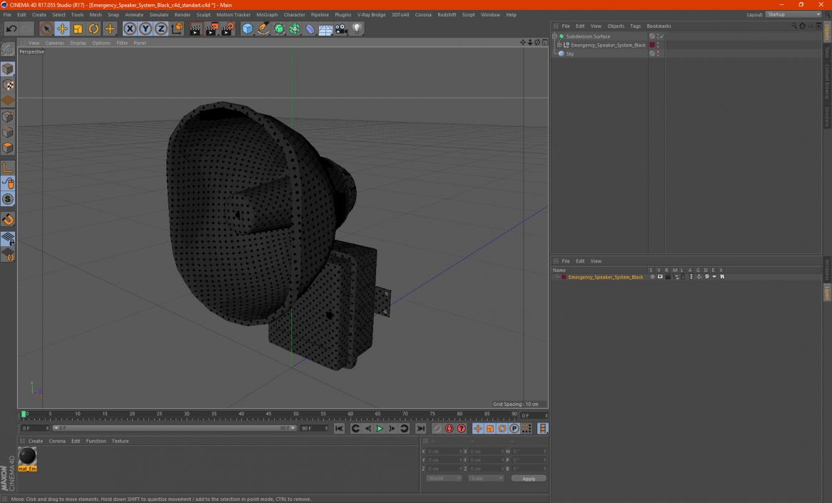 3D model Emergency Speaker System Black