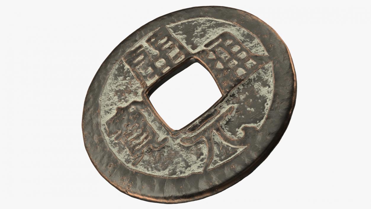 3D model Chinese Coin Dynasty Kai Yuan Tong Bao Copper